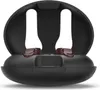 A black charging case for earbuds, open to reveal the empty slots for the earbuds. Anteprima dell’immagine prodotto