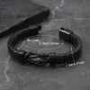 Herren Lederarmband Schwarz Geflochten Magnetverschluss, Produktbild-Vorschau 2