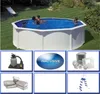 Stahlwandpool Set rund 300x120 cm, Stahl 0,45 mm weiß, Produktbild-Vorschau 6