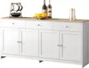 UnboxG Sideboard mit 4 Türen und 3 Schubladen, Weiß & Produktbild-Vorschau 9