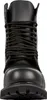 A front view of a black leather boot with black laces. Produktbild-Vorschau