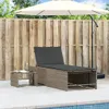 The Living Store Sonnenliegen 2 Stk. mit Tisch Grau Poly Produktbild-Vorschau 4