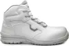 A white safety boot is shown against a white background. Produktbild-Vorschau