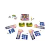 A collection of board game pieces and components arranged on a white background. Produktbild-Vorschau