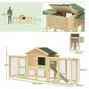 PawHut Hühnerstall Hühnerhaus aus Holz 204x85x93 cm mit Produktbild-Vorschau 3