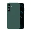 A dark green phone case is shown on a white background, with a portion of a smartphone screen visible behind it. Produktbild-Vorschau