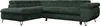 A dark green corduroy sectional sofa is shown from a front-side angle against a white background. Produktbild-Vorschau