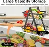 XINZI Panier organisateur métallique à 2 étages Noir - Avec Voir les images du produit 5