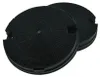 Two black circular carbon filters are shown against a white background. Produktbild-Vorschau