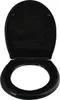 A black toilet seat and lid are shown from a top-down perspective against a white background. Anteprima dell’immagine prodotto