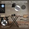 A dining table with two chairs, showcasing the table legs and construction details. Podgląd zdjęcia produktu