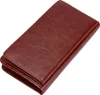 A brown leather wallet case is shown against a white background. Produktbild-Vorschau