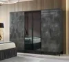 Dunkelgraue Schlafzimmer Möbel Doppelbett 2x Nachttische Produktbild-Vorschau 2