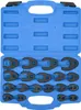 A blue plastic case containing a set of black metal tools. Produktbild-Vorschau