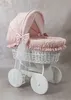 Babykorb Stubenwagen Weiß für Mädchen Babys Großen Rädern Produktbild-Vorschau 1