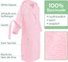 Celodoro Damen und Herren Bademantel mit Kapuze - Rosa M Produktbild-Vorschau 2