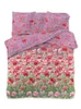 A flat lay of a bedding set with a poppy flower pattern. Produktbild-Vorschau