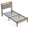 Gestoffeerd bed BEALIFE, 90x220 cm, met gestoffeerd Productafbeelding-voorbeeld 2
