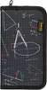 A close-up view of a pencil case with mathematical diagrams and formulas printed on it. Produktbild-Vorschau