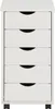 A white, five-drawer rolling storage cart. Produktbild-Vorschau