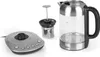 A kettle, its base, and a tea infuser are displayed on a white background. Podgląd zdjęcia produktu
