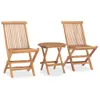 3-tlg. Garten-Essgruppe mit Kissen Klappbar Massivholz Teak Produktbild-Vorschau 3
