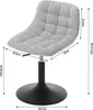 A grey upholstered stool with a black adjustable base and a black circular base. Produktbild-Vorschau
