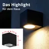 Grafner® Aluminium Wandlampe 37SQWB Wandleuchte Lichtschein Produktbild-Vorschau 5