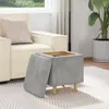 vidaXL Pufa do przechowywania z poduszką Jasnoszary 40 x 40 Podgląd zdjęcia produktu 4