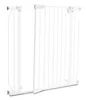 A white metal baby safety gate shown against a white background. Voir les images du produit