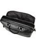 An open black leather briefcase on a white background. Produktbild-Vorschau