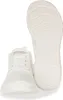 A pair of white Skechers Bobs Sport sneakers shown from a front and side view, with the sole of one shoe prominently displayed. Voir les images du produit