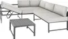 An outdoor sectional sofa and coffee table set on a white background. Voir les images du produit
