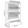 vidaXL Stojak na buty na kółkach srebrny 89x27x120 cm Podgląd zdjęcia produktu 7