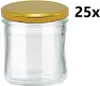 A clear glass jar with a gold lid is shown against a white background, with a quantity indicator on the right. Náhled obrázku produktu