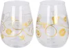Two clear glasses with gold Pokemon-themed designs. Produktbild-Vorschau