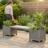 Mucola Gartenbank mit Blumenkästen Holzbank Holz Garten Produktbild-Vorschau 7