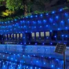 1.5X1.5m LED Solar Lichternetz Blau 8 Lichtmodi Produktbild-Vorschau 1