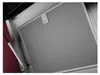 A close-up view of a range hood filter, showing its metallic mesh structure and a gas strut mechanism. Produktbild-Vorschau