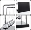 A collage of four images showing different views of a Newton's cradle. Produktbild-Vorschau