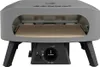 A gray and black gas pizza oven with a pizza stone inside, shown from the front. Produktbild-Vorschau