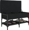 vidaXL Lavica na topánky čierna 82x42x45 cm Materiál na Náhľad obrázku produktu 4