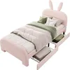OKWISH Lit Simple 90x200 cm, Capitonné en Forme de Lapin Voir les images du produit 11