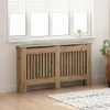 A wooden radiator cover in front of a window with blinds. Náhľad obrázku produktu