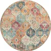 Runder Teppich – Vintage Boho Teppich für Wohnzimmer, 80 cm Produktbild-Vorschau 1
