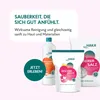 Marketing image showcasing cleaning products with promotional text. Produktbild-Vorschau
