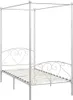 vidaXL Himmelbett-Gestell Weiß Metall 100 x 200 cm Produktbild-Vorschau 1
