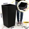 A person is holding a planter insert next to a large planter, with dimensions indicated by text overlays. Náhľad obrázku produktu