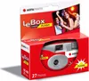 The image shows the retail packaging of an Agfa LeBox camera with a flash. Anteprima dell’immagine prodotto