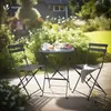 VOUNOT® Metall Bistroset 3-teilig, klappbarer Bistrotisch Produktbild-Vorschau 2